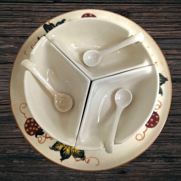 Fred Roberts MCM Vintage 1950s Marmalade Condiment Divided Serving Dish No Lid - Picture 1 of 10